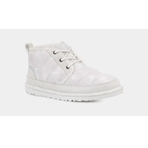 NIB UGG Boots Neumel LTA Peace Camo Chukka Puffer Ankle Boots White Grey M 8 W 9